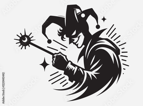 Mischief Maker Silhouette in the Dark with a Dramatic and Mysterious Shadow Background