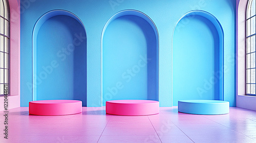 vibrant geometric architectural composition