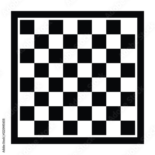 Chess board vector. Empty chess board isolated on white background. Checkerboard with empty squares top view for chess strategic game. Vector illustration.