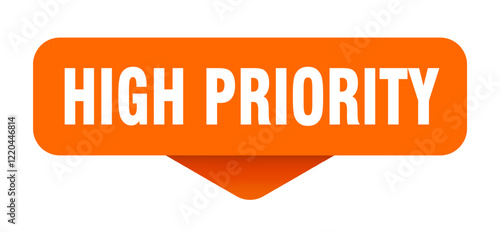 high priority sticker. high priority sign on transparent background