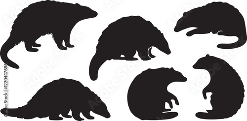 Sunda Pangolin silhouettes