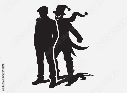 Prankster's Shadow Silhouette Against a Dark and Mysterious Background