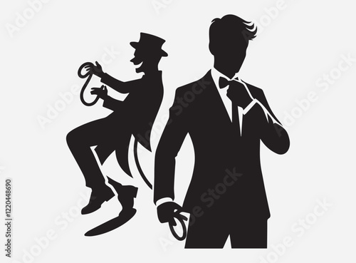 Prankster's Shadow Silhouette Against a Dark and Mysterious Background