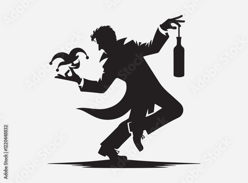 Prankster's Shadow Silhouette Against a Dark and Mysterious Background
