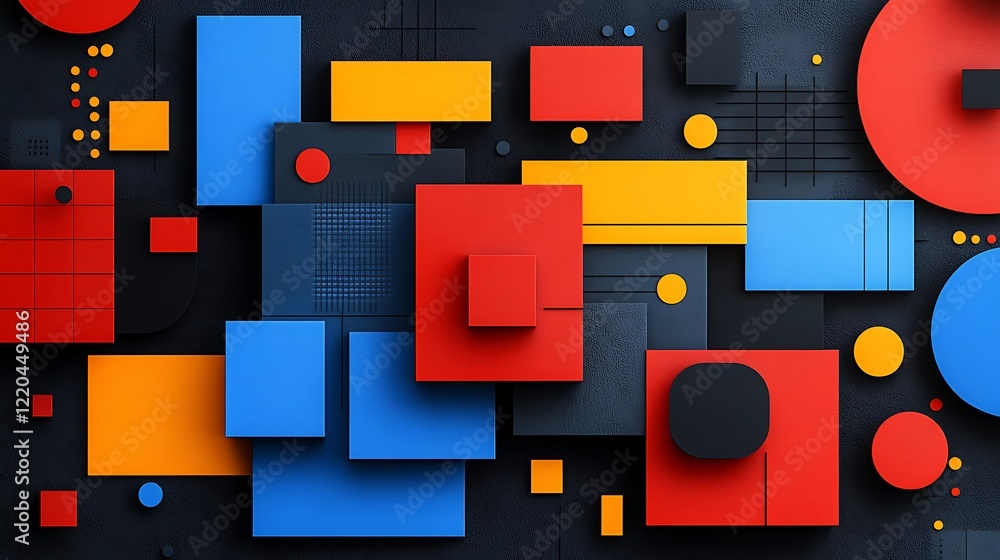 Abstract Geometric Composition Of Colorful Shapes Abstract Geometric Composition Of Colorful Shapes