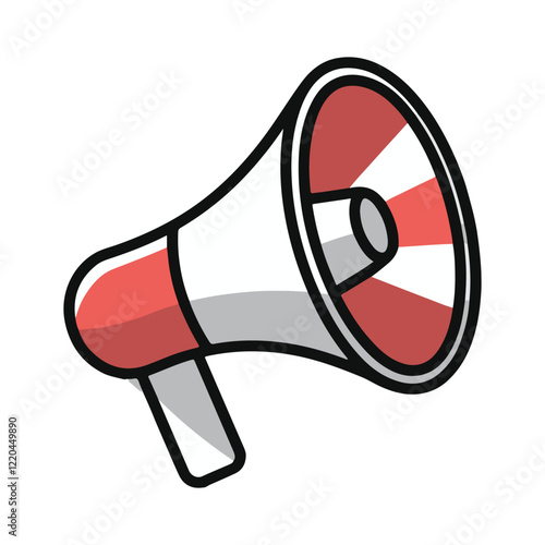 red and white  megaphone isolated vector. megaphone silhouette, megaphone illustration