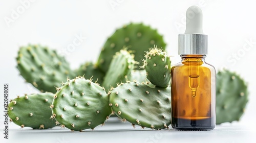 Prickly pear seed oil, derived from opuntia ficus indica cactus, delivering intense hydration and anti aging benefits for skincare formulations photo