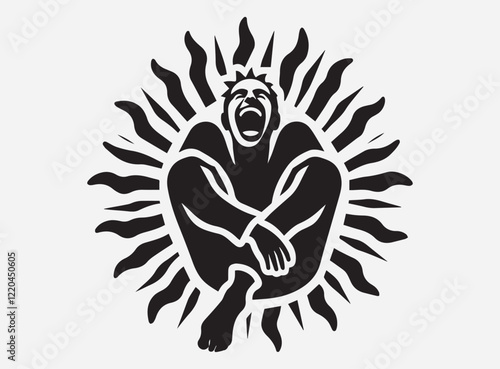 Shadow of Laughter Silhouette in the Dark with a Mysterious and Playful Background