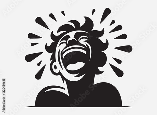 Shadow of Laughter Silhouette in the Dark with a Mysterious and Playful Background