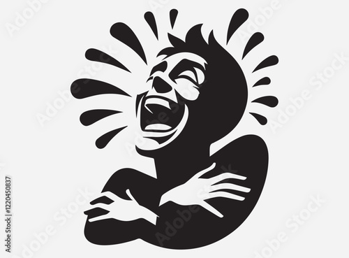 Shadow of Laughter Silhouette in the Dark with a Mysterious and Playful Background