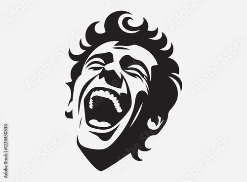 Shadow of Laughter Silhouette in the Dark with a Mysterious and Playful Background