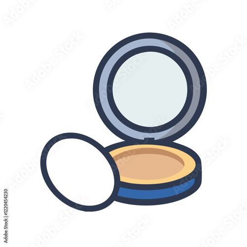 Compact makeup powder icon with applicator
