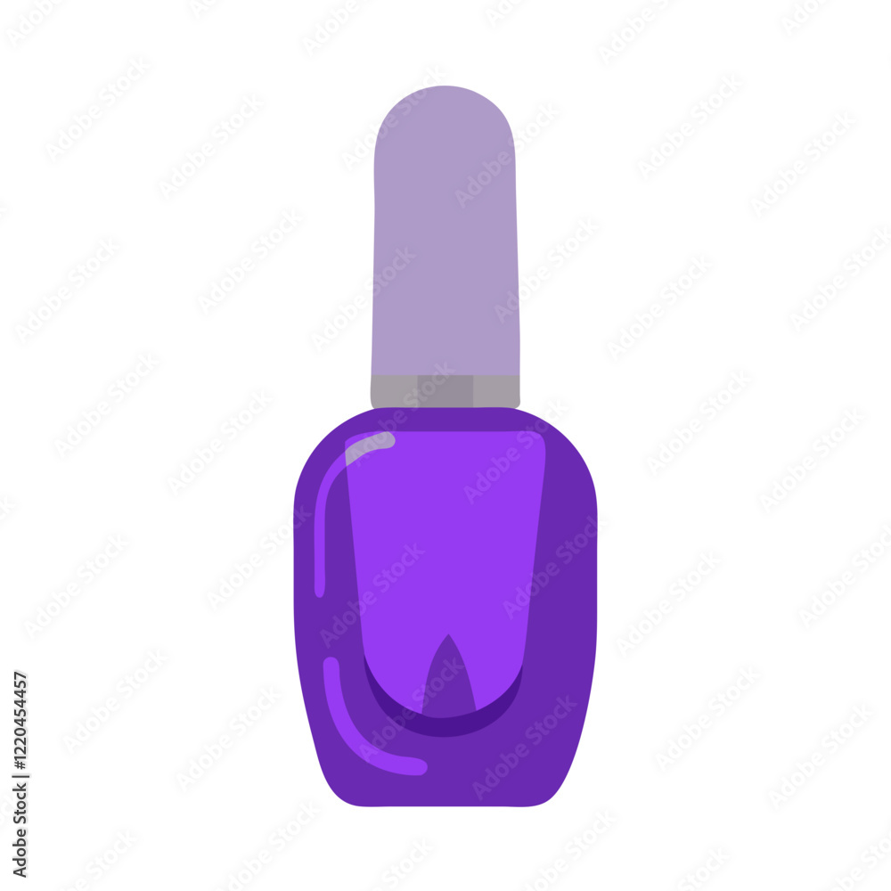 Obraz premium Purple nail polish bottle icon in minimalist style