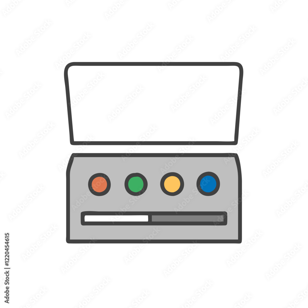 Fototapeta premium Eyeshadow palette with vibrant colors and sleek compact design