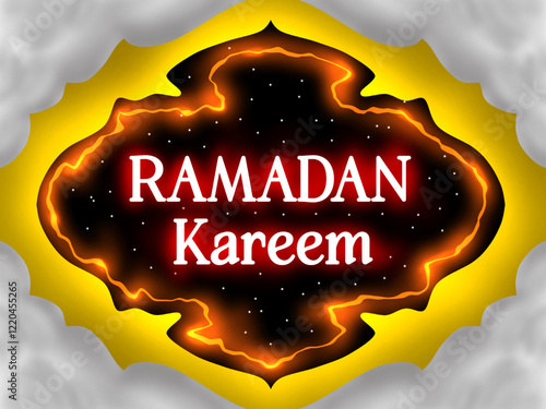 Ramadan background, frame, ramadan kareem, Hand lettering calligraphy vector 