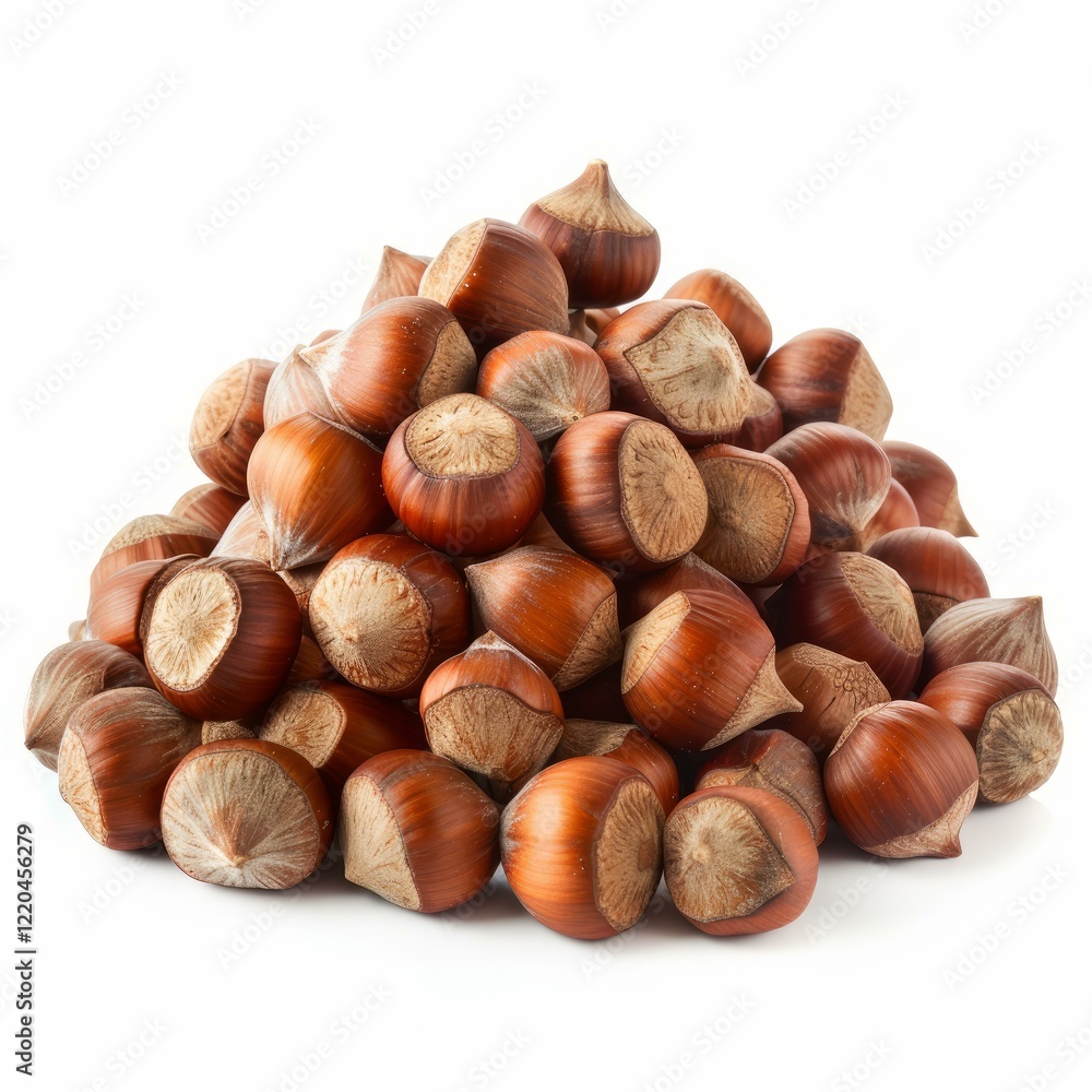 This image shows a heap of hazelnuts, creating an appealing visual with their rich brown shells This image shows a heap of hazelnuts, creating an appealing visual with their rich brown shells