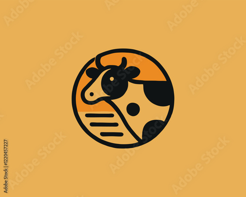 Cow logo vector. Animal farm. Cow icon. Dairy product symbol vector illustration.