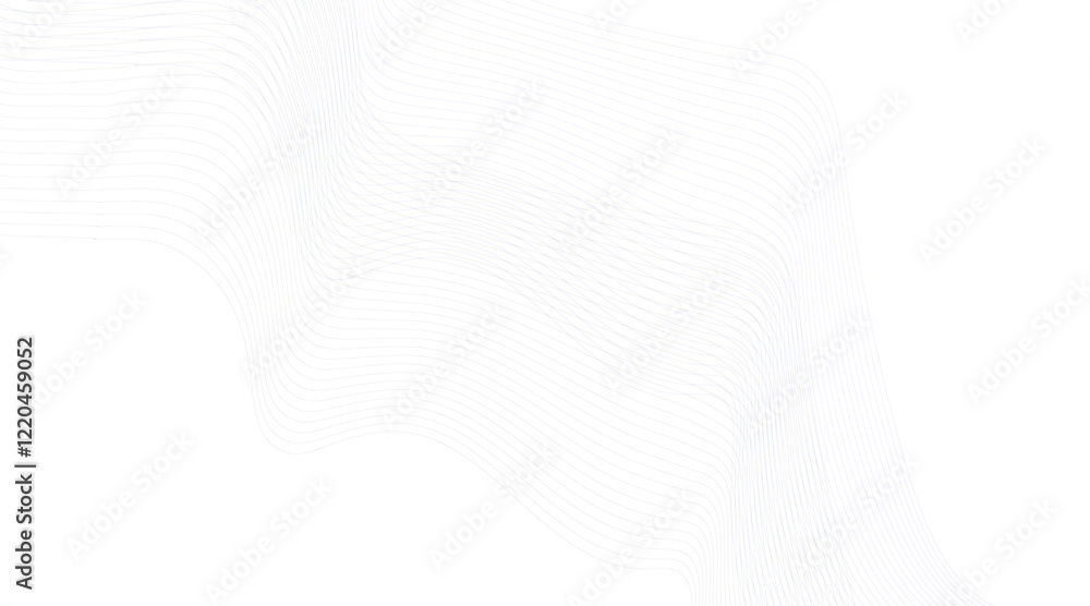 Fototapeta premium Digital frequency track equalizer. Stylized line art background. Vector illustration. Wave with lines created using blend tool. Curved wavy line,