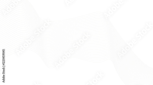 Digital frequency track equalizer. Stylized line art background. Vector illustration. Wave with lines created using blend tool. Curved wavy line, 