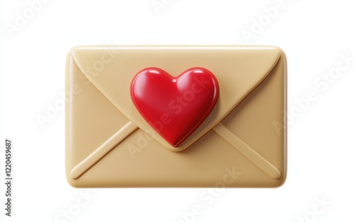 Wallpaper Mural 3D icon cartoon love letter with heart seal isolated on a white background Torontodigital.ca