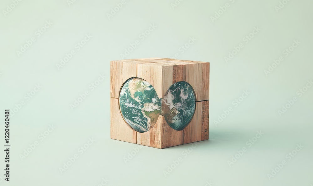 Sustainable Earth Conservation Concept with Wooden Block, Green Icon, Net Zero, and Carbon Neutral Goals, Generative AI Sustainable Earth Conservation Concept with Wooden Block, Green Icon, Net Zero, and Carbon Neutral Goals, Generative AI