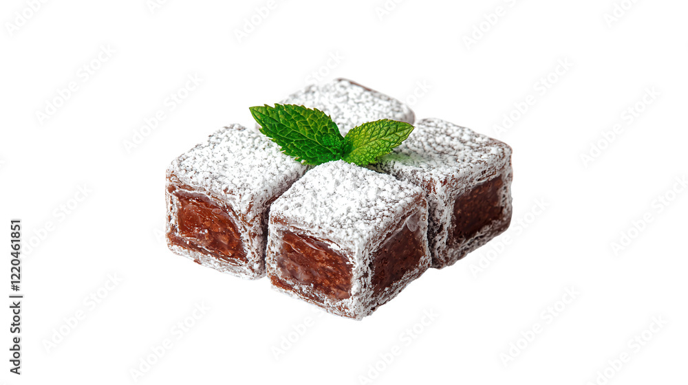 Delicious turkish delight confectionery transparent background studio minimalist style Delicious turkish delight confectionery transparent background studio minimalist style