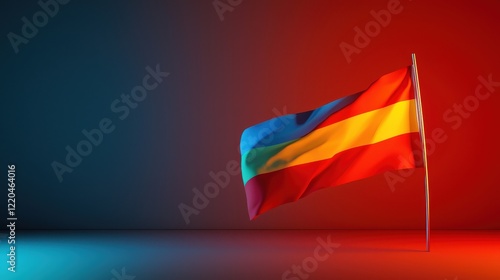 A symbolic glowing Polyamory Flag indicating in Pride concept photo