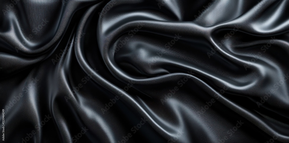 A small dark black pattern on silk fabric creating a textured background with a unique combination of lines colors and shadows perfect for a copy space A small dark black pattern on silk fabric creating a textured background with a unique combination of lines colors and shadows perfect for a copy space