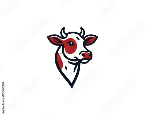 Cow logo vector. Animal farm. Cow icon. Dairy product symbol vector illustration.