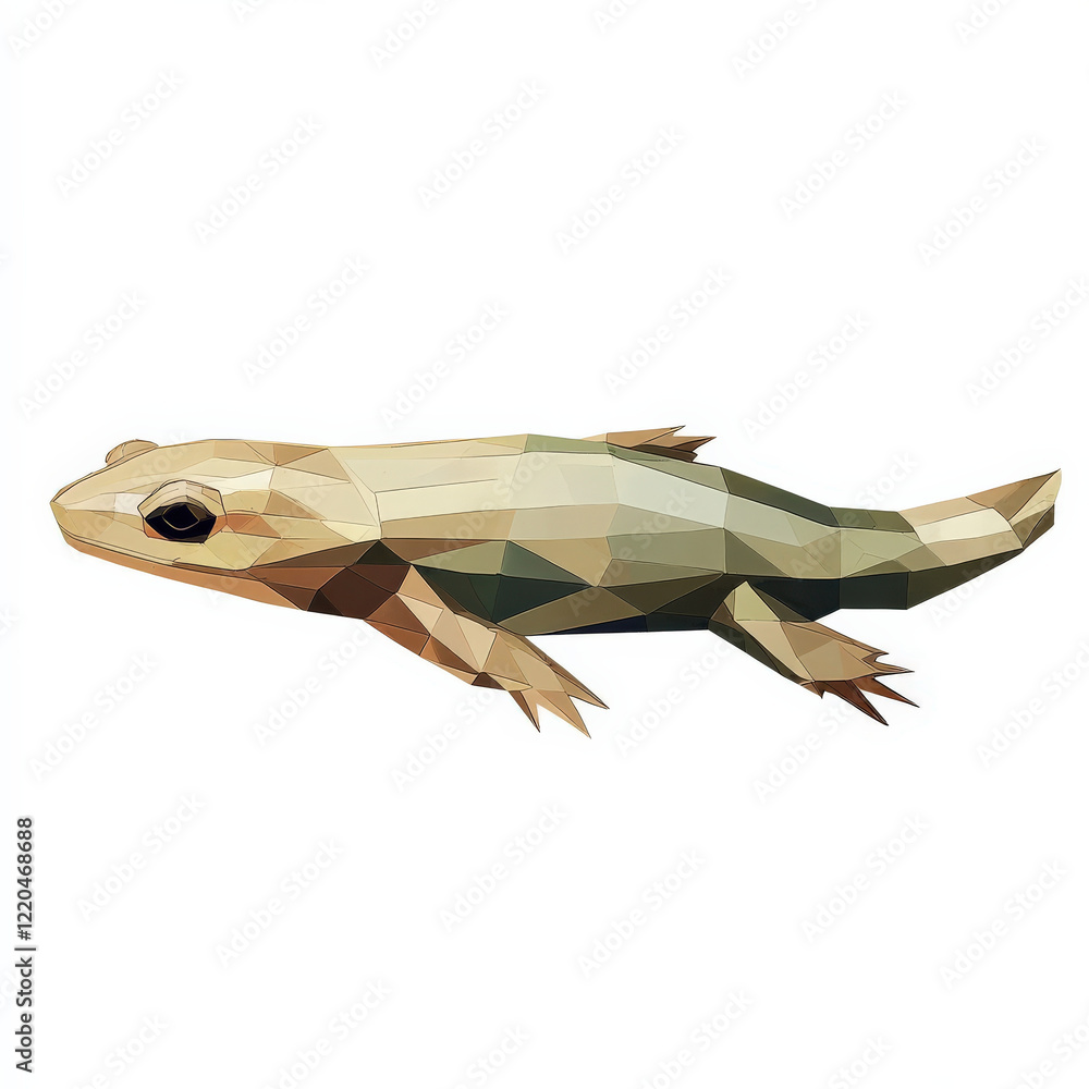 Geometric Amphibian: Low-Poly Aquatic Creature. Geometric Amphibian: Low-Poly Aquatic Creature.