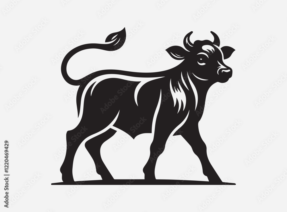 Calf Silhouette Vector for Creative Design Projects - High Quality Calf Silhouette Vector for Creative Design Projects - High Quality