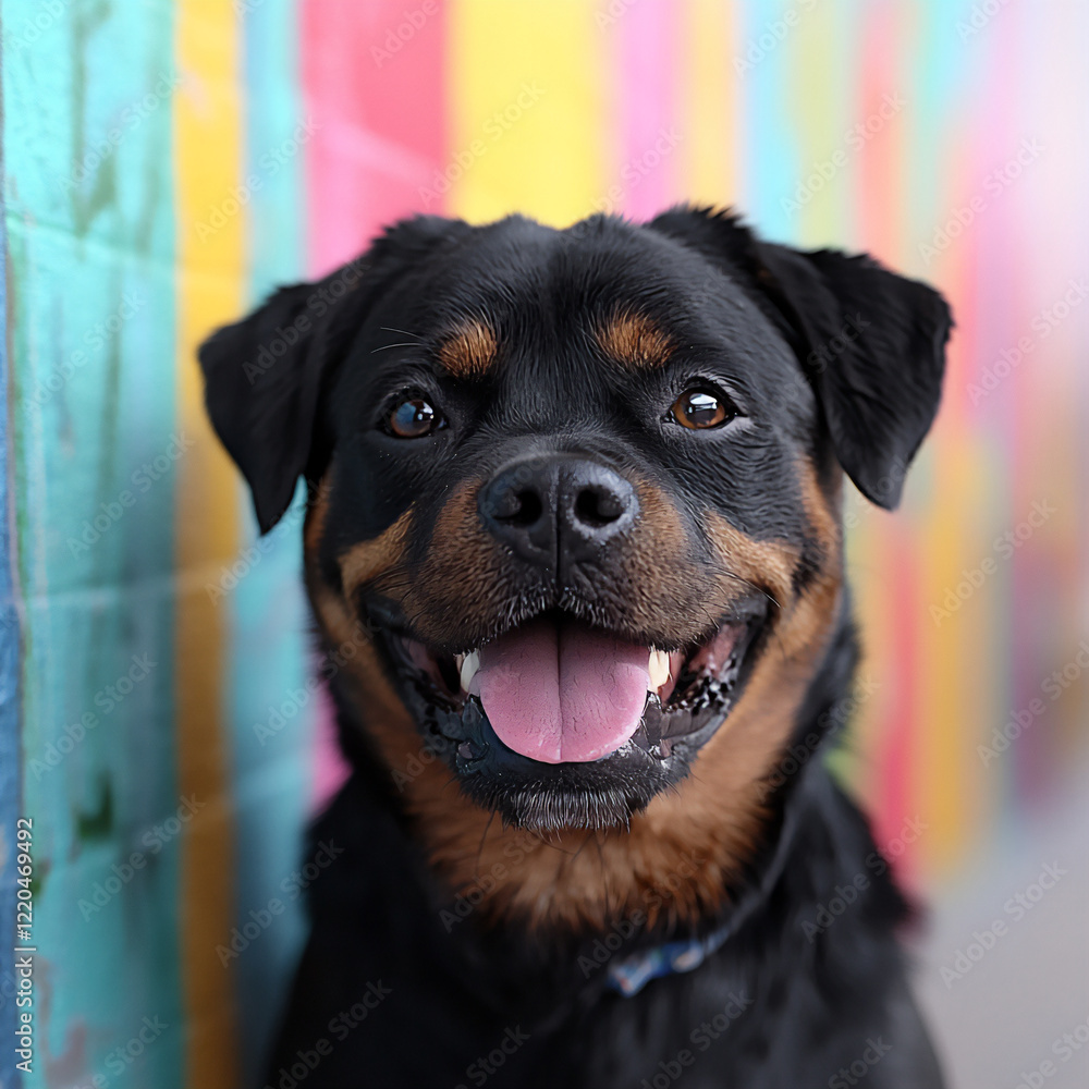 Obraz premium rottweiler exploring park