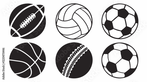 set of soccer balls