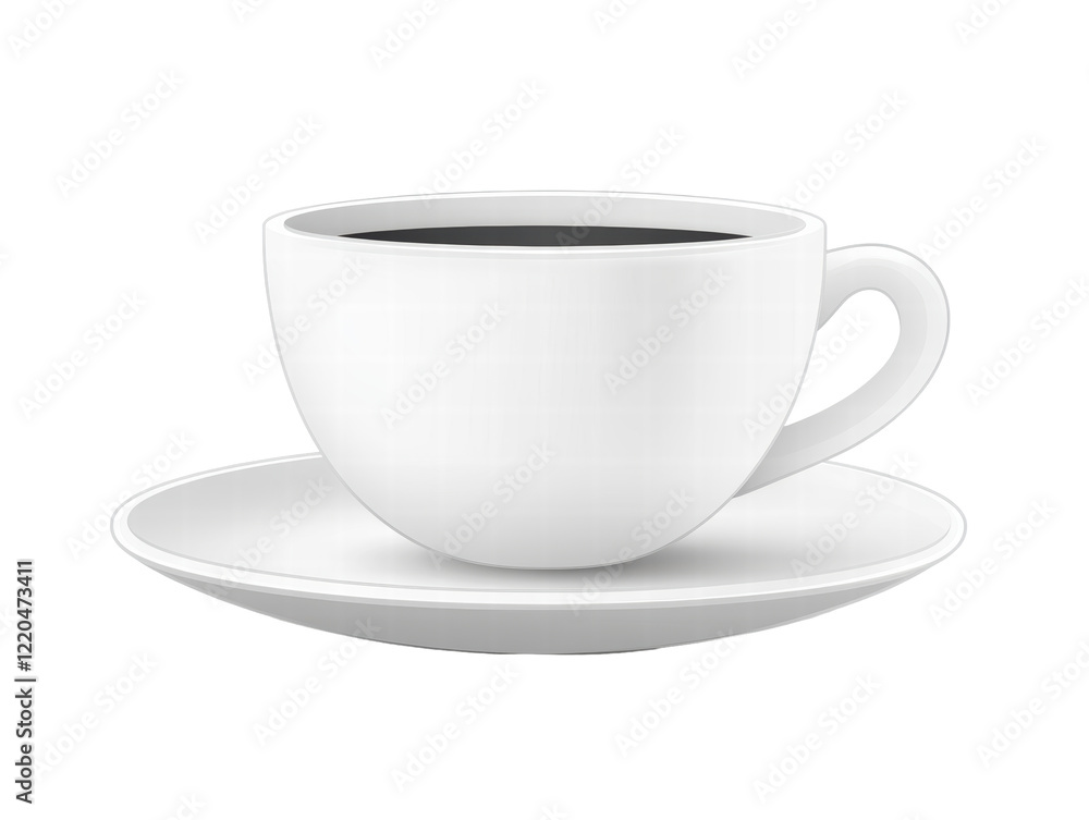 Isolated Coffee Cup on a White Plate Isolated Coffee Cup on a White Plate
