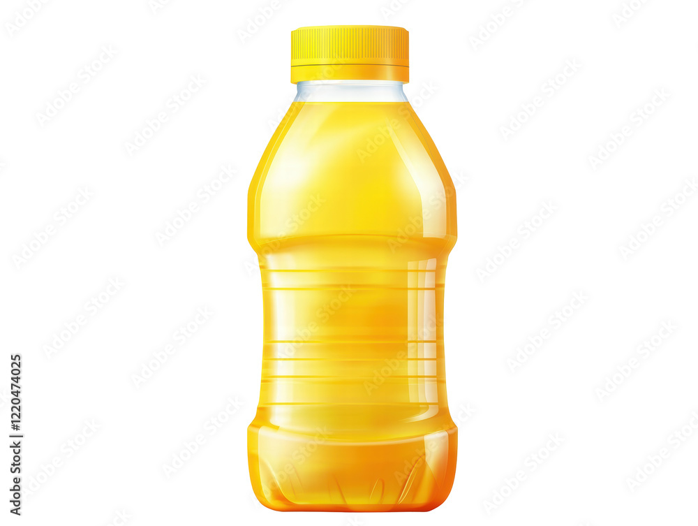 Isolated Yellow Plastic Bottle with Juice Isolated Yellow Plastic Bottle with Juice