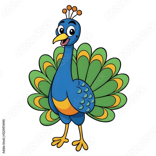 peacock with feathers