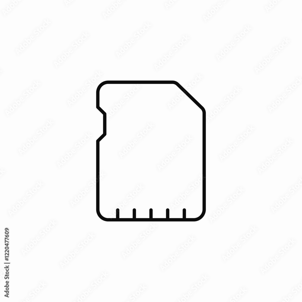 Memory card storage icon vector sign Memory card storage icon vector sign