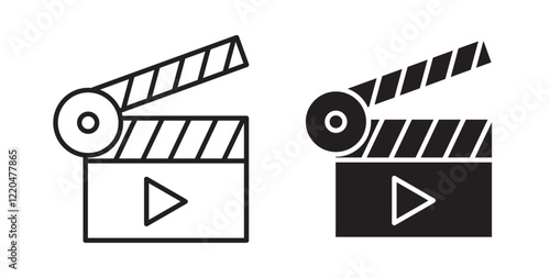 Film clapperboard icons pack for ui designs