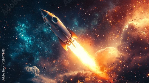 Wallpaper Mural Rocket in Space: Business Startup and Growth Torontodigital.ca