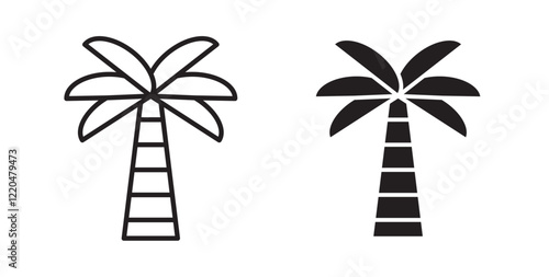 Palm tree icons pack for ui designs