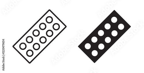Pill blister pack icons pack for ui designs