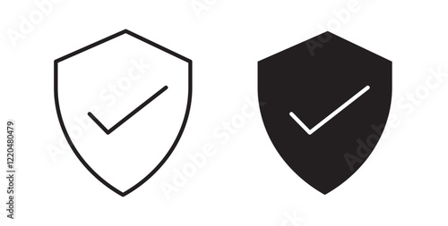 Shield check mark icons pack for ui designs