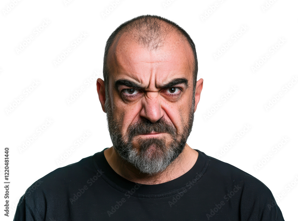 Fototapeta premium PNG Serious man on neutral background