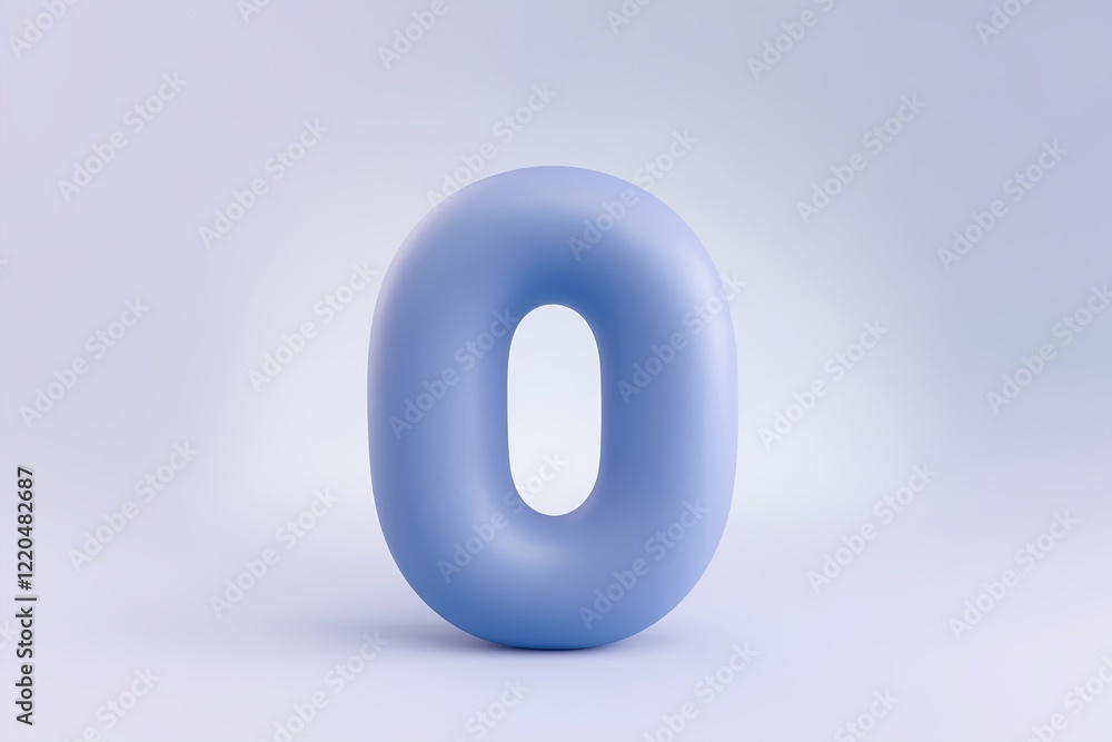 3d blue number 0 3d blue number 0