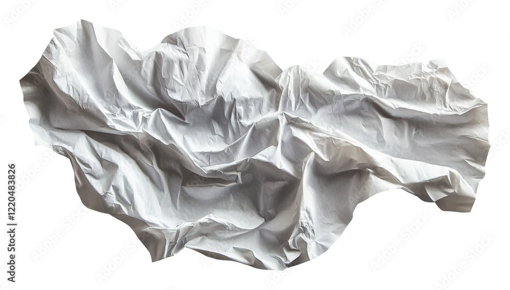 PNG Crumpled white paper drapes across a surface PNG Crumpled white paper drapes across a surface