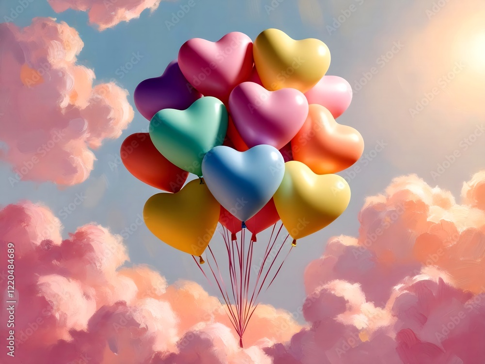 Heart shaped balloon in the sky Heart shaped balloon in the sky