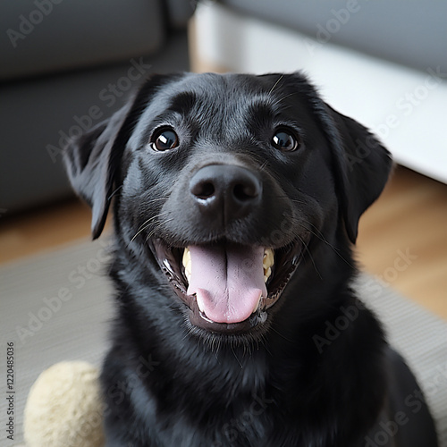  labrador retriever playing squeaky toy photo