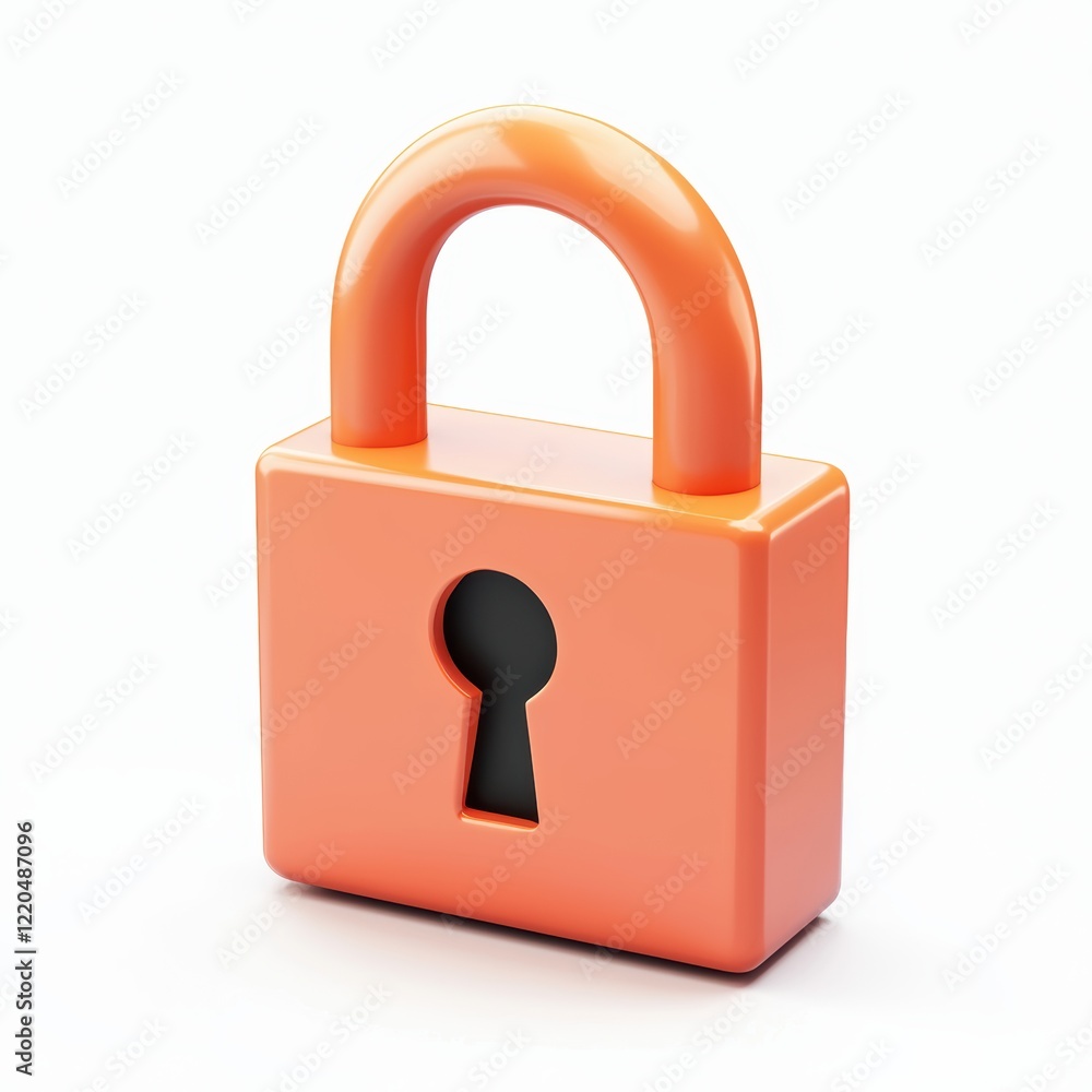 3D icon cartoon padlock with a keyhole symbolizing security isolated on a white background 3D icon cartoon padlock with a keyhole symbolizing security isolated on a white background