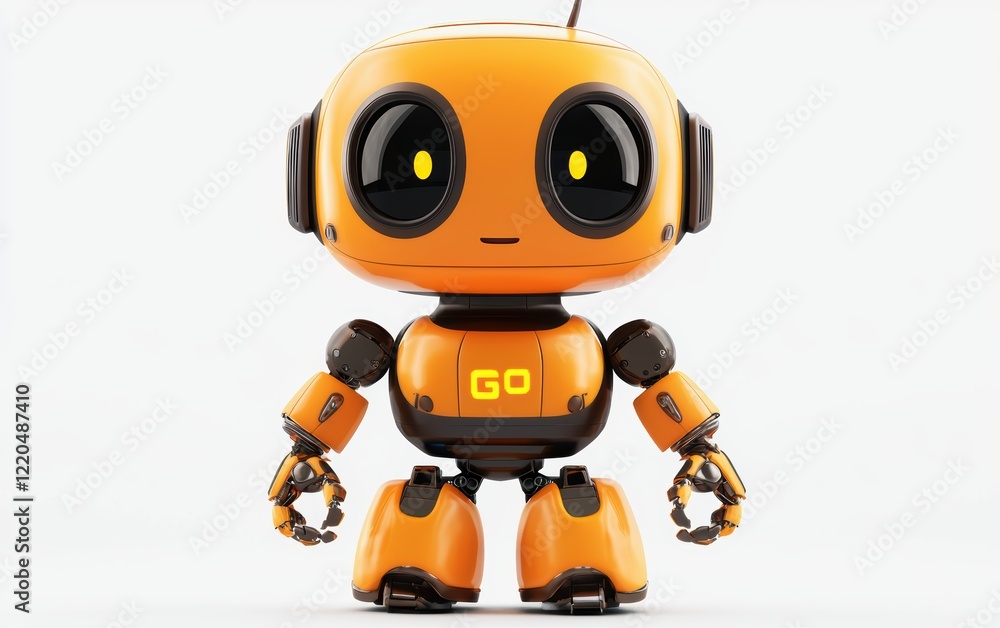 3D icon cartoon robot isolated on a white background 3D icon cartoon robot isolated on a white background