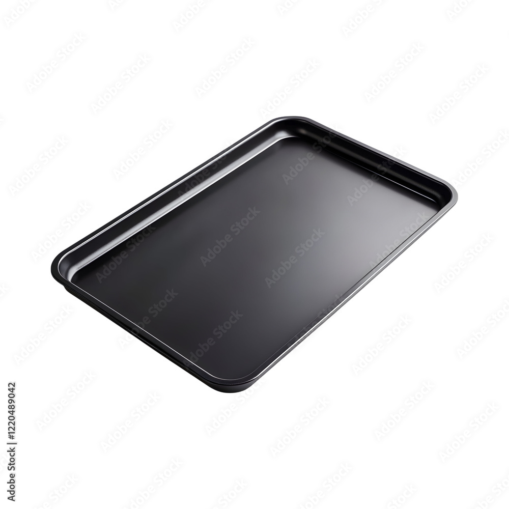 Sleek Rectangular Non-Stick Baking Sheet with Black Lid Isolated on Transparent Background
